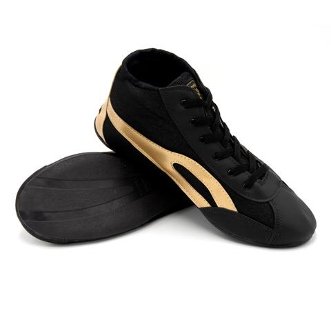 gold dance sneakers